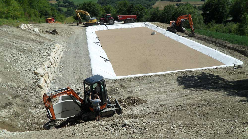 Construction station d'épuration aux alentours de Frangy